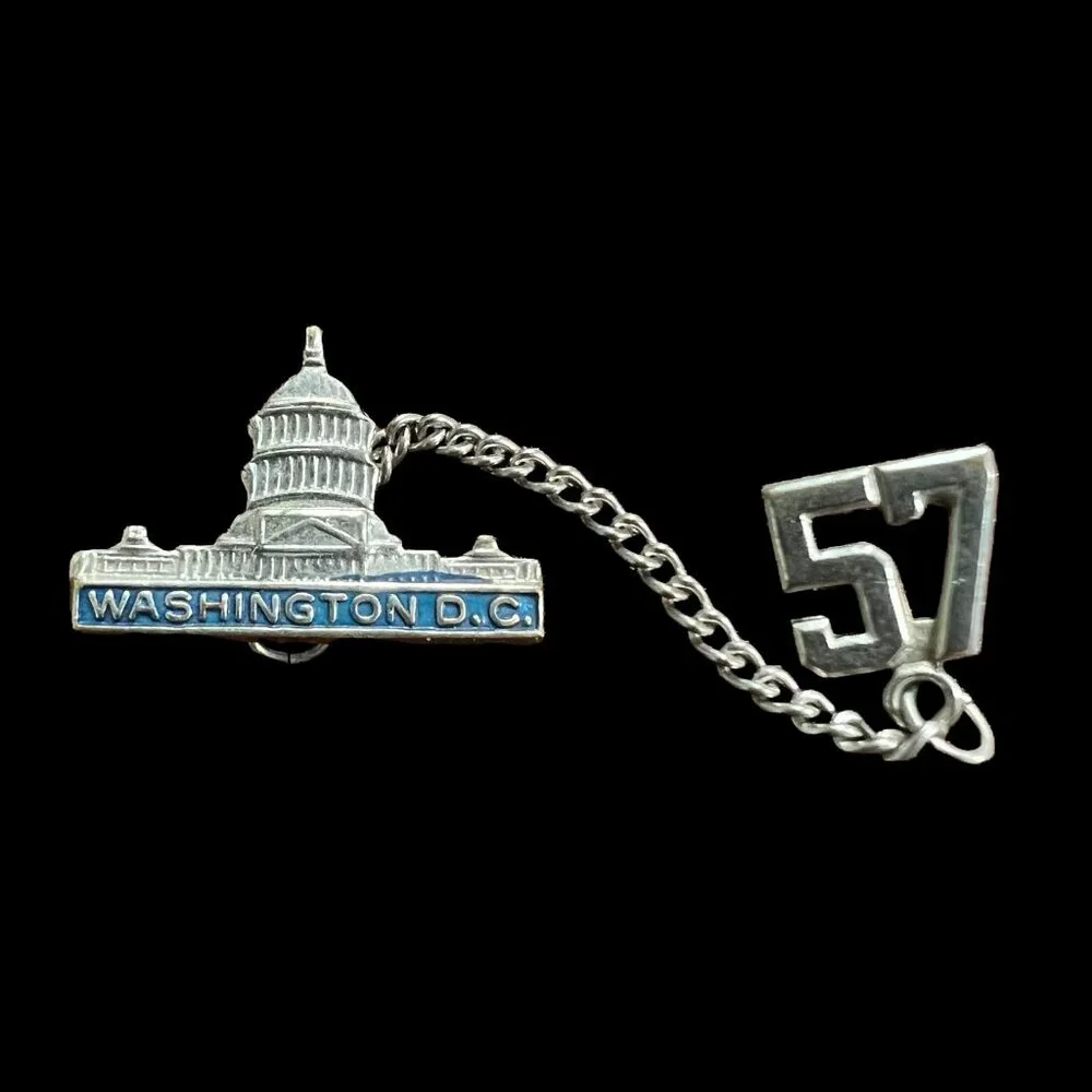 Washington DC Tie Tack 1957 Souvenir Vintage Capital Building‎ Lapel Pin